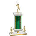 Premium Single Green Glacier Victory Golf Trophy