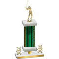 Premium Single Green Glacier Year Golf Trophy