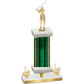 Premium Single Green Glacier First Place Golf Trophy