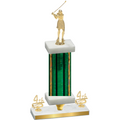Premium Single Green Glacier Fourth Place Golf Trophy