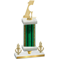 Premium Single Green Glacier Victory Golf Trophy