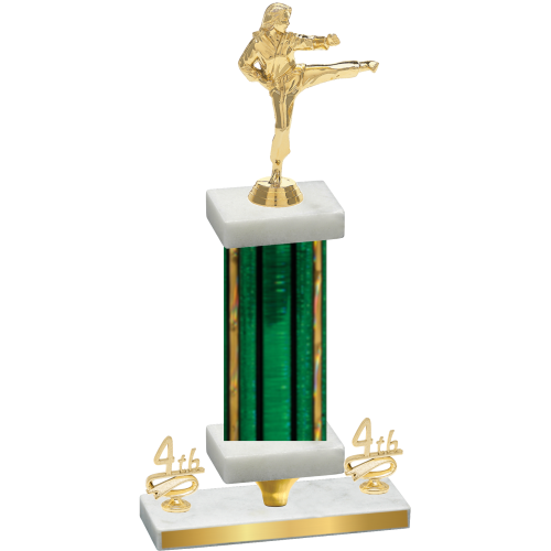 Premium Single Green Glacier Fourth Place Karate Trophy