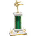 Premium Single Green Glacier First Place Karate Trophy