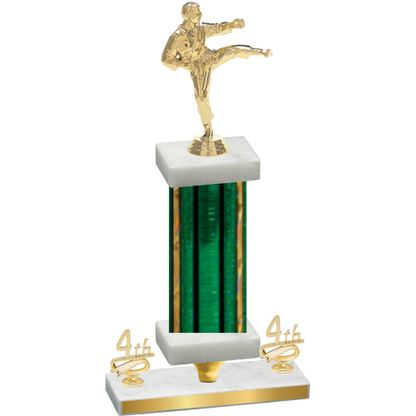 Premium Single Green Glacier Fourth Place Karate Trophy
