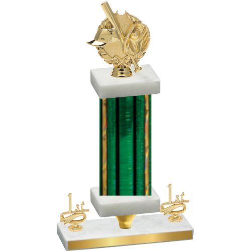 Premium Single Green Glacier First Place Baseball Trophy