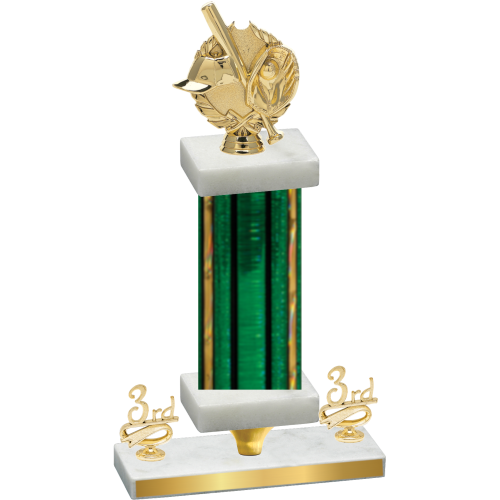 Premium Single Green Glacier Third Place Baseball Trophy