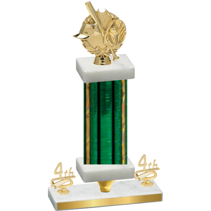 Premium Single Green Glacier Fourth Place Baseball Trophy