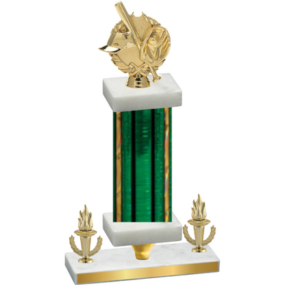 Premium Single Green Glacier Victory Baseball Trophy