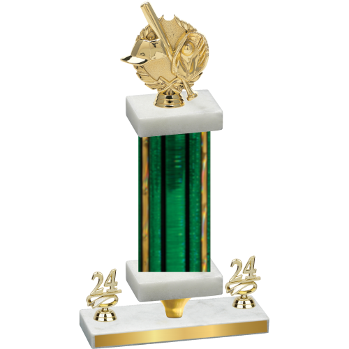 Premium Single Green Glacier Year Baseball Trophy
