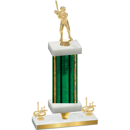 Premium Single Green Glacier First Place Baseball Trophy