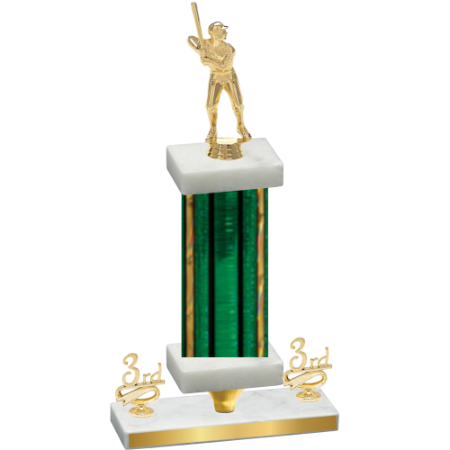 Premium Single Green Glacier Third Place Baseball Trophy