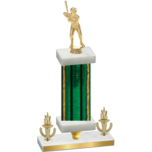 Premium Single Green Glacier Victory Baseball Trophy