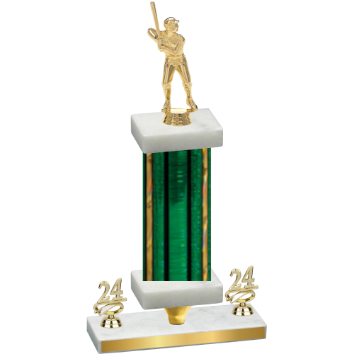 Premium Single Green Glacier Year Baseball Trophy