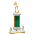 Premium Single Green Glacier Year Softball Trophy