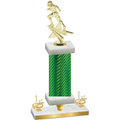 Premium Single Green Carbon Fiber First Place Football Trophy