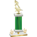 Premium Single Green Carbon Fiber Fourth Place Football Trophy