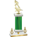 Premium Single Green Carbon Fiber Victory Football Trophy