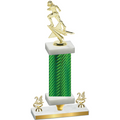 Premium Single Green Carbon Fiber Year Football Trophy