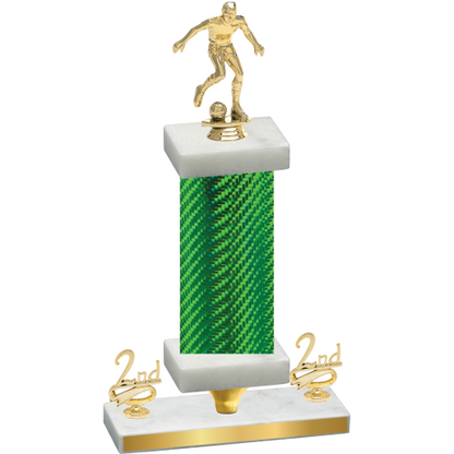 Premium Single Green Carbon Fiber Second Place Soccer Trophy