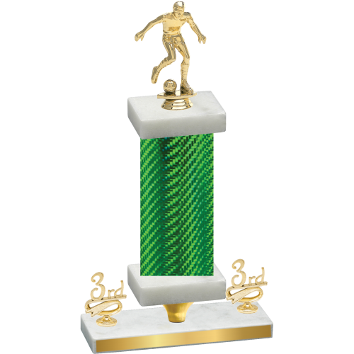 Premium Single Green Carbon Fiber Third Place Soccer Trophy