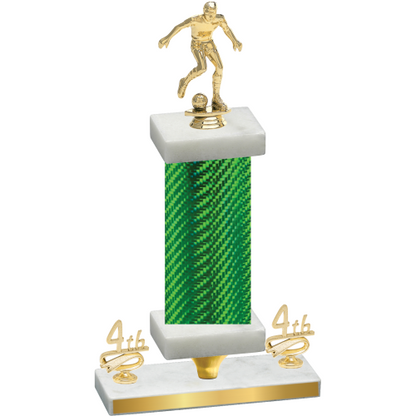 Premium Single Green Carbon Fiber Fourth Place Soccer Trophy