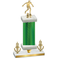 Premium Single Green Carbon Fiber Victory Soccer Trophy