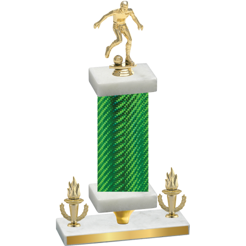 Premium Single Green Carbon Fiber Victory Soccer Trophy