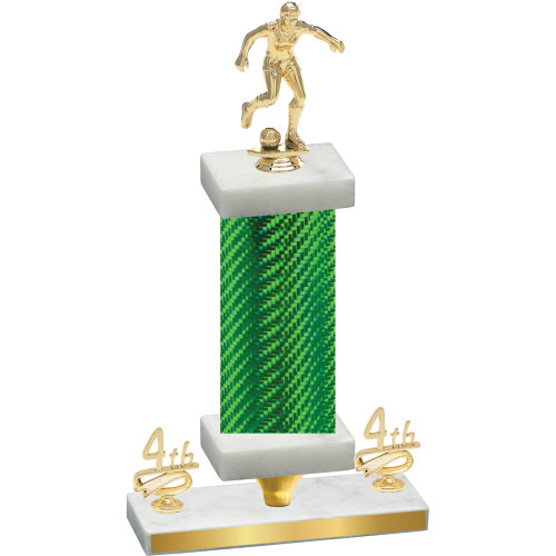 Premium Single Green Carbon Fiber Fourth Place Soccer Trophy