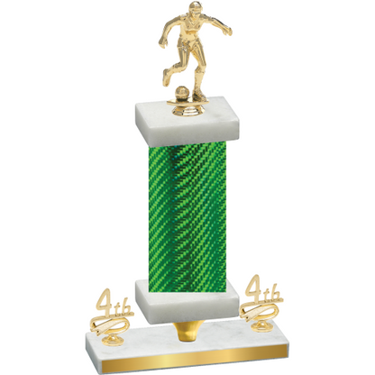 Premium Single Green Carbon Fiber Fourth Place Soccer Trophy