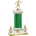 Premium Single Green Carbon Fiber Victory Soccer Trophy