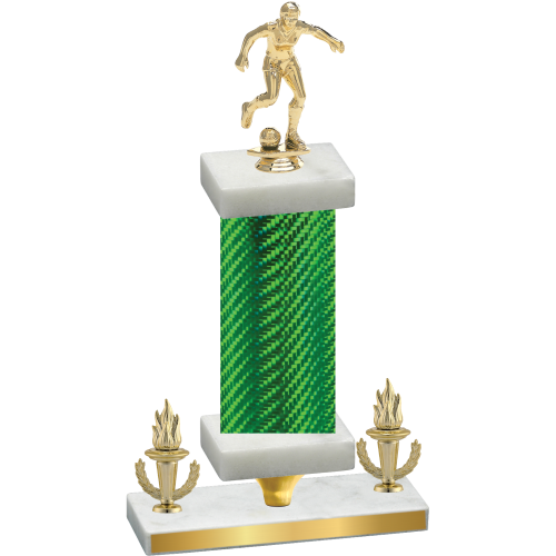 Premium Single Green Carbon Fiber Victory Soccer Trophy