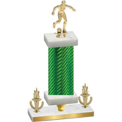 Premium Single Green Carbon Fiber Victory Soccer Trophy