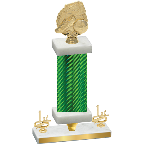 Premium Single Green Carbon Fiber First Place Soccer Trophy