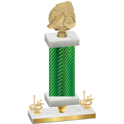 Premium Single Green Carbon Fiber First Place Soccer Trophy