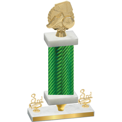 Premium Single Green Carbon Fiber Third Place Soccer Trophy