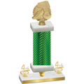 Premium Single Green Carbon Fiber Fourth Place Soccer Trophy