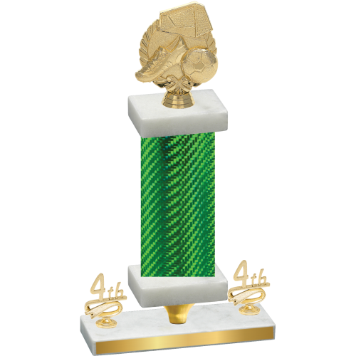 Premium Single Green Carbon Fiber Fourth Place Soccer Trophy