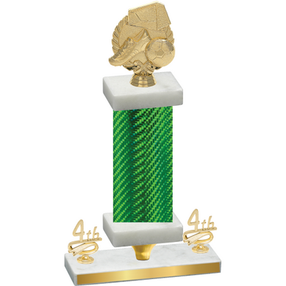 Premium Single Green Carbon Fiber Fourth Place Soccer Trophy