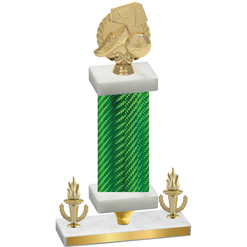 Premium Single Green Carbon Fiber Victory Soccer Trophy