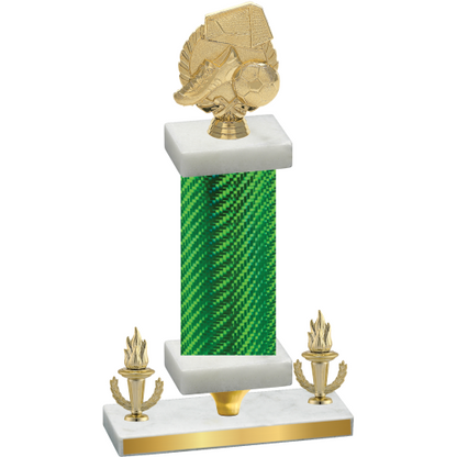 Premium Single Green Carbon Fiber Victory Soccer Trophy