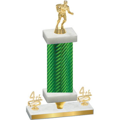 Premium Single Green Carbon Fiber Fourth Place Rugby Trophy