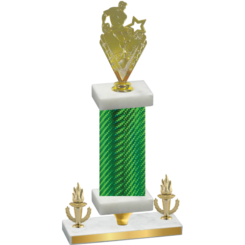 Premium Single Green Carbon Fiber Victory Rugby Trophy