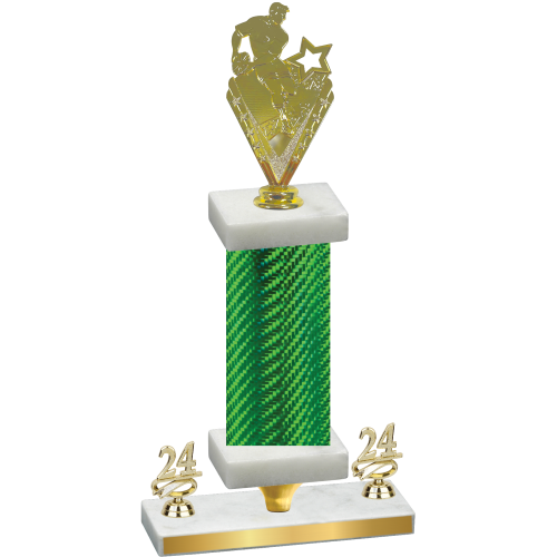 Premium Single Green Carbon Fiber Year Rugby Trophy