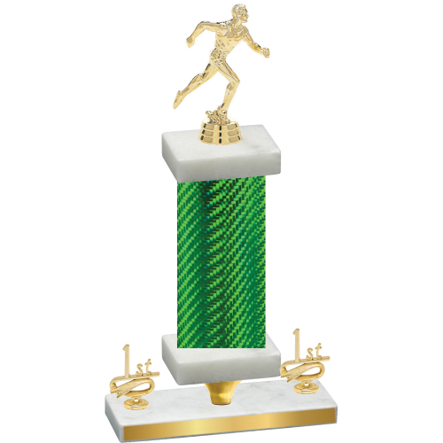 Premium Single Green Carbon Fiber First Place Running Trophy