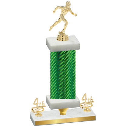 Premium Single Green Carbon Fiber Fourth Place Running Trophy