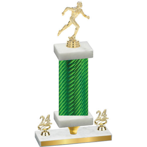 Premium Single Green Carbon Fiber Year Running Trophy