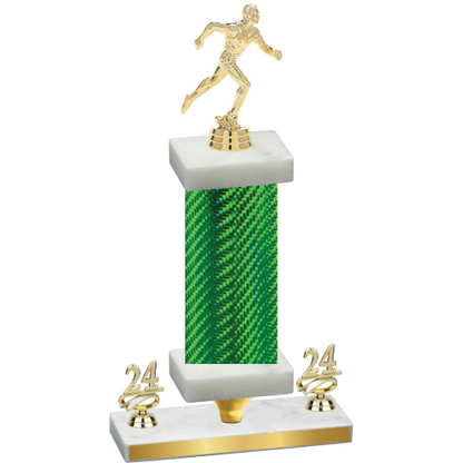 Premium Single Green Carbon Fiber Year Running Trophy