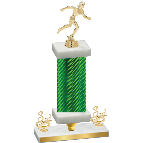 Premium Single Green Carbon Fiber Third Place Running Trophy