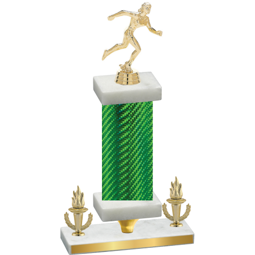 Premium Single Green Carbon Fiber Victory Running Trophy