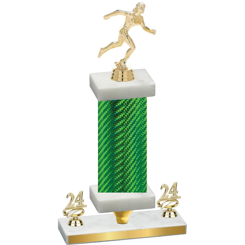 Premium Single Green Carbon Fiber Year Running Trophy